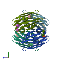 PDB entry 1y2x coloured by chain, side view.