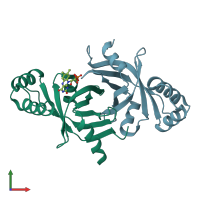 PDB entry 1y30 coloured by chain, front view.