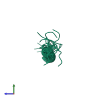 PDB entry 1y32 coloured by chain, ensemble of 14 models, side view.