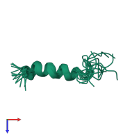 PDB entry 1y32 coloured by chain, ensemble of 14 models, top view.