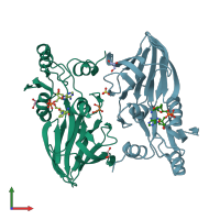 PDB entry 1y3i coloured by chain, front view.
