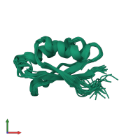 PDB entry 1y3k coloured by chain, ensemble of 20 models, front view.