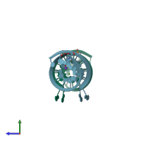 PDB entry 1y3s coloured by chain, side view.