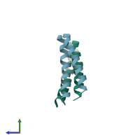 PDB entry 1y47 coloured by chain, side view.