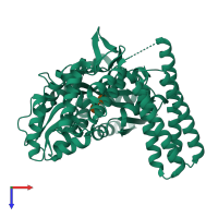 PDB entry 1y4c coloured by chain, top view.
