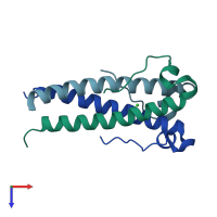 PDB entry 1y4m coloured by chain, top view.