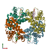 PDB entry 1y4r coloured by chain, front view.