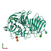 PDB entry 1y4w coloured by chain, front view.