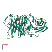 PDB entry 1y4w coloured by chain, top view.