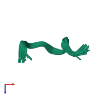PDB entry 1y5c coloured by chain, ensemble of 20 models, top view.