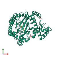 PDB entry 1y5v coloured by chain, front view.