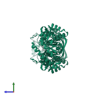 Queuine tRNA-ribosyltransferase in PDB entry 1y5w, assembly 1, side view.