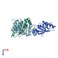 PDB entry 1y6l coloured by chain, top view.