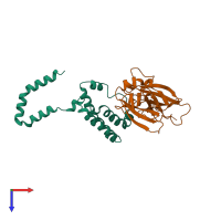 PDB entry 1y6m coloured by chain, top view.