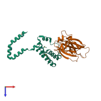 PDB entry 1y6n coloured by chain, top view.