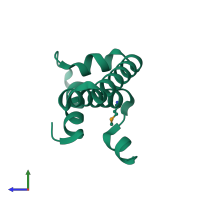 PDB entry 1y6x coloured by chain, side view.