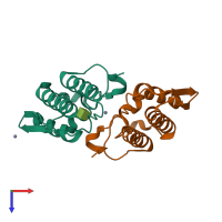 PDB entry 1y75 coloured by chain, top view.