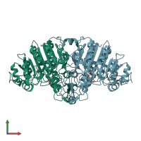 PDB entry 1y7a coloured by chain, front view.