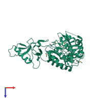 PDB entry 1y7e coloured by chain, top view.