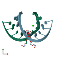 PDB entry 1y7f coloured by chain, front view.