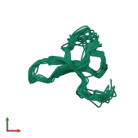PDB entry 1y7j coloured by chain, ensemble of 21 models, front view.