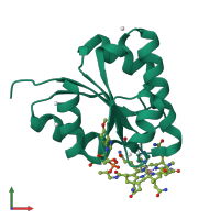 PDB entry 1y80 coloured by chain, front view.