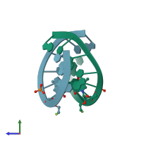 PDB entry 1y86 coloured by chain, side view.