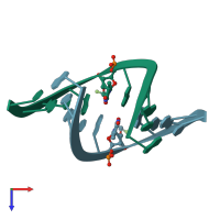 PDB entry 1y86 coloured by chain, top view.