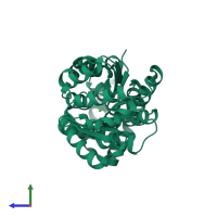 PDB entry 1y8a coloured by chain, side view.
