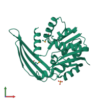 PDB entry 1y8c coloured by chain, front view.