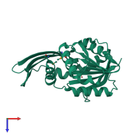 PDB entry 1y8c coloured by chain, top view.