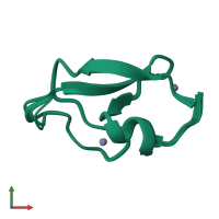 PDB entry 1y8f coloured by chain, ensemble of 20 models, front view.