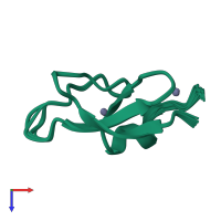 PDB entry 1y8f coloured by chain, ensemble of 20 models, top view.