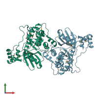 PDB entry 1y8g coloured by chain, front view.