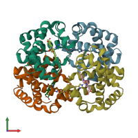 PDB entry 1y8k coloured by chain, front view.