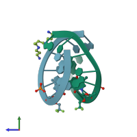 PDB entry 1y8l coloured by chain, side view.