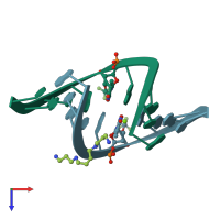 PDB entry 1y8l coloured by chain, top view.