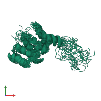 PDB entry 1y8m coloured by chain, ensemble of 20 models, front view.