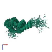 PDB entry 1y8m coloured by chain, ensemble of 20 models, top view.