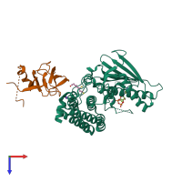 PDB entry 1y8o coloured by chain, top view.
