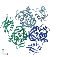 PDB entry 1y8t coloured by chain, front view.