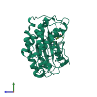 PDB entry 1y8y coloured by chain, side view.