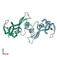 PDB entry 1y94 coloured by chain, front view.