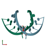 PDB entry 1y9s coloured by chain, front view.
