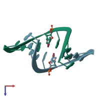 PDB entry 1y9s coloured by chain, top view.