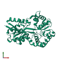 PDB entry 1y9u coloured by chain, front view.