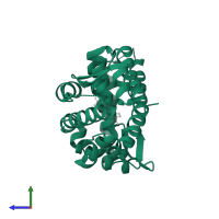 Mineralocorticoid receptor in PDB entry 1ya3, assembly 1, side view.