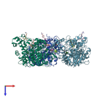 PDB entry 1ya4 coloured by chain, top view.