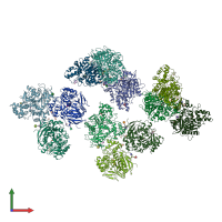 PDB entry 1yaj coloured by chain, front view.