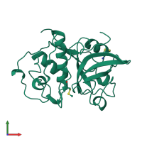 PDB entry 1yal coloured by chain, front view.